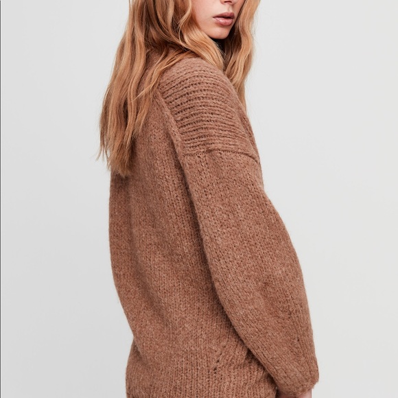 Aritzia Sweaters - Aritzia Wilfred Camel Cocoon Wool Alpaca C…